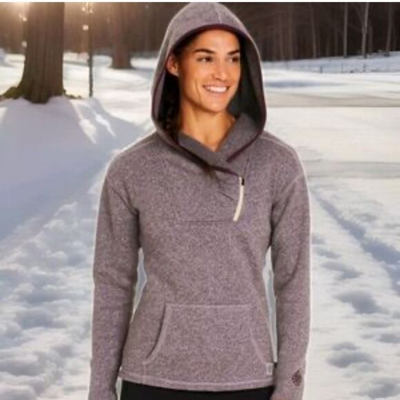 Stio Womens Sweetwater Fleece Pocket Hoodie Zip Pullover Purple Size Medium EUC - Picture 1 of 13
